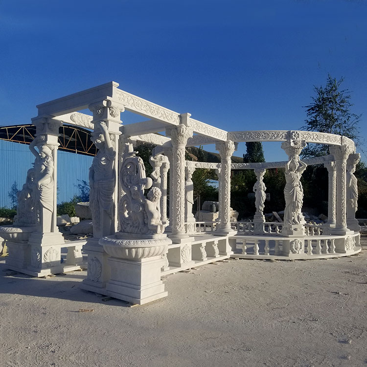 Outdoor Carved Marble Large Gazebo