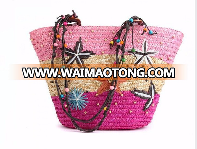 2016 new fashion straw beach bag beach tote bag