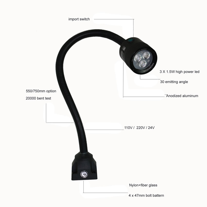 ONN M3W Flexible Pipe LED Work Light for CNC Machine