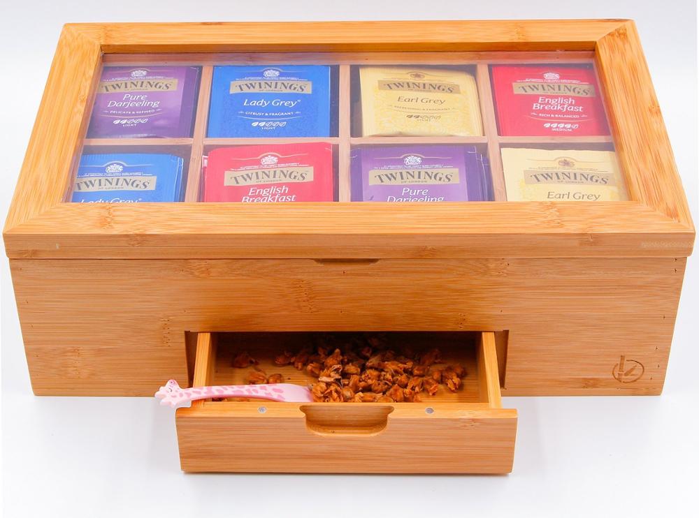 Premium rectangular tea box custom organic bamboo tea gift box