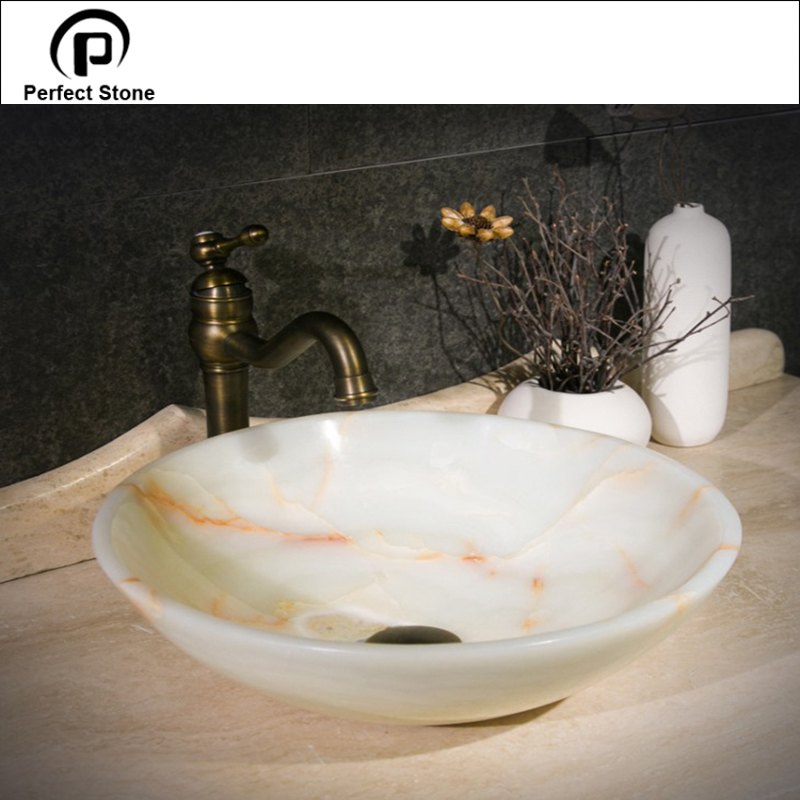 Natural  onyx stone sink wash basin polished sale low price