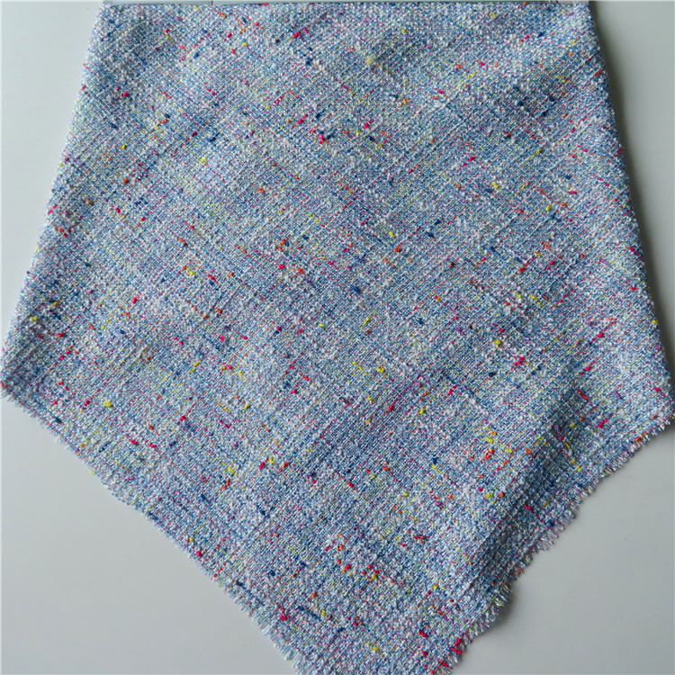 Chinese supply colorful 100%polyester cloth tweed fabric