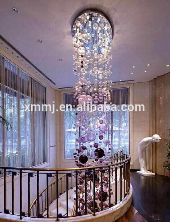 Handmade art glass bubble ball tall ceiling hanging pendant Contemporary lights