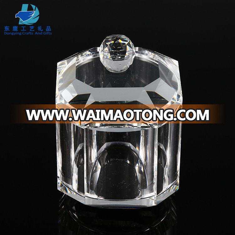 Round Clear Luxury Crystal Glass Jar Wholesale Crystal Jars