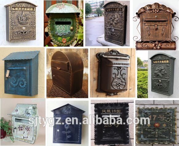 Cast iron free standing mailbox,metal letter box for outdoor