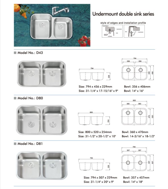 304 stainless steel kitchen sink display