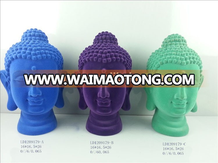 Indoor decors polyresin purple flocked baby buddha statue