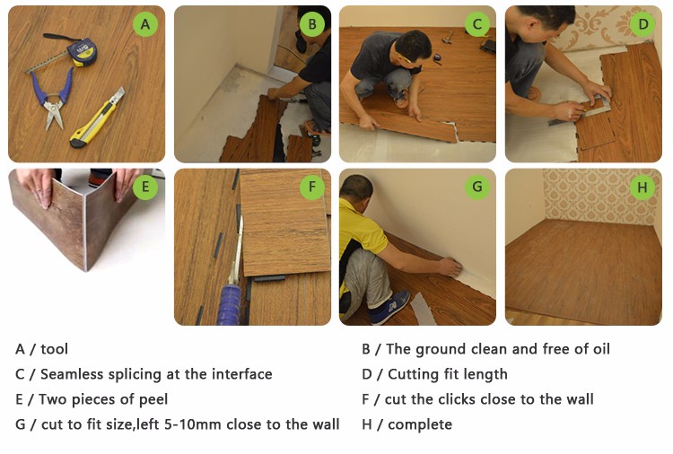 Export Products Wood Grain Interlocking Pvc Light Color Vinyl Flooring