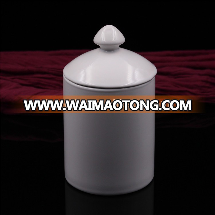 luxury romantic white personalized soy wax candle in ceramic jar