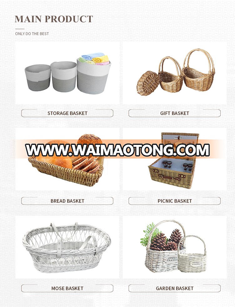 Natural material handmade woven baby sleeping baskets