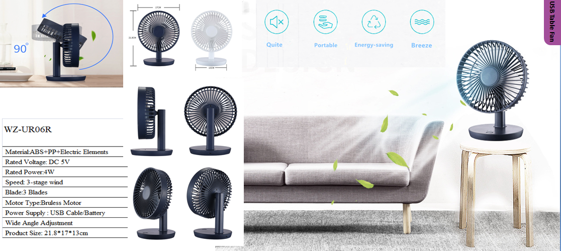 Mini USB Table Personal Fan Battery Fan Desktop Fan