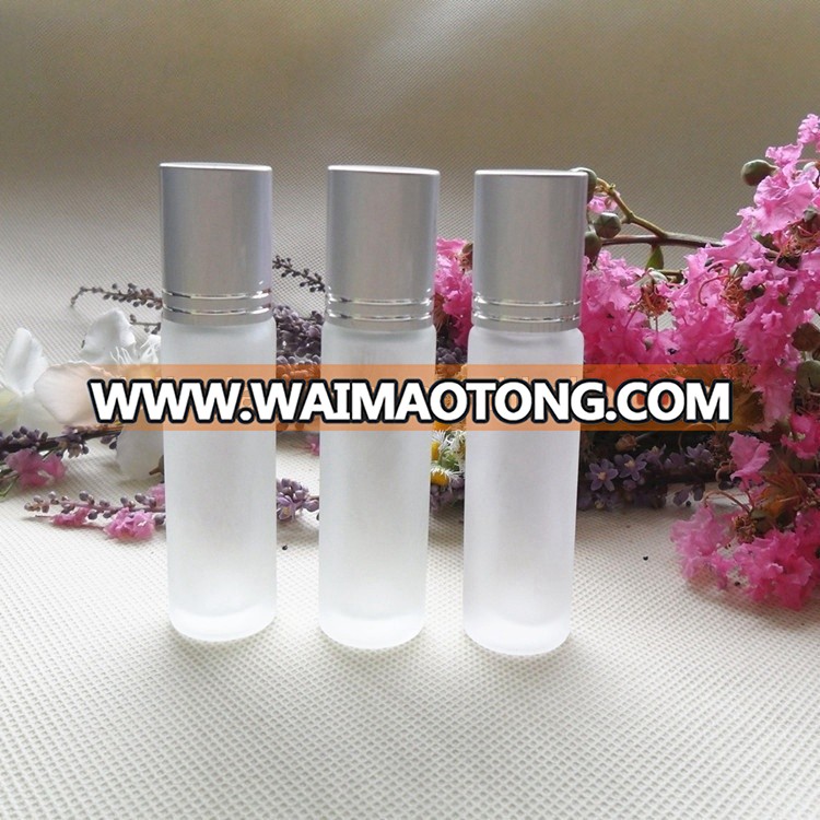 electroplate Color Glass Essential Oils Roller Bottle With stainless steel metal roller ball