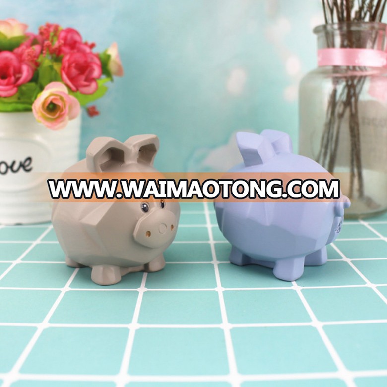 Nordic abstract creative geometric resin animal piggy statue  for home desecration