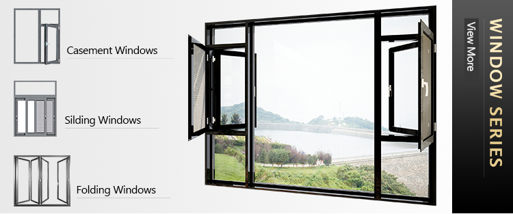 Aluminum casement window swing glass window