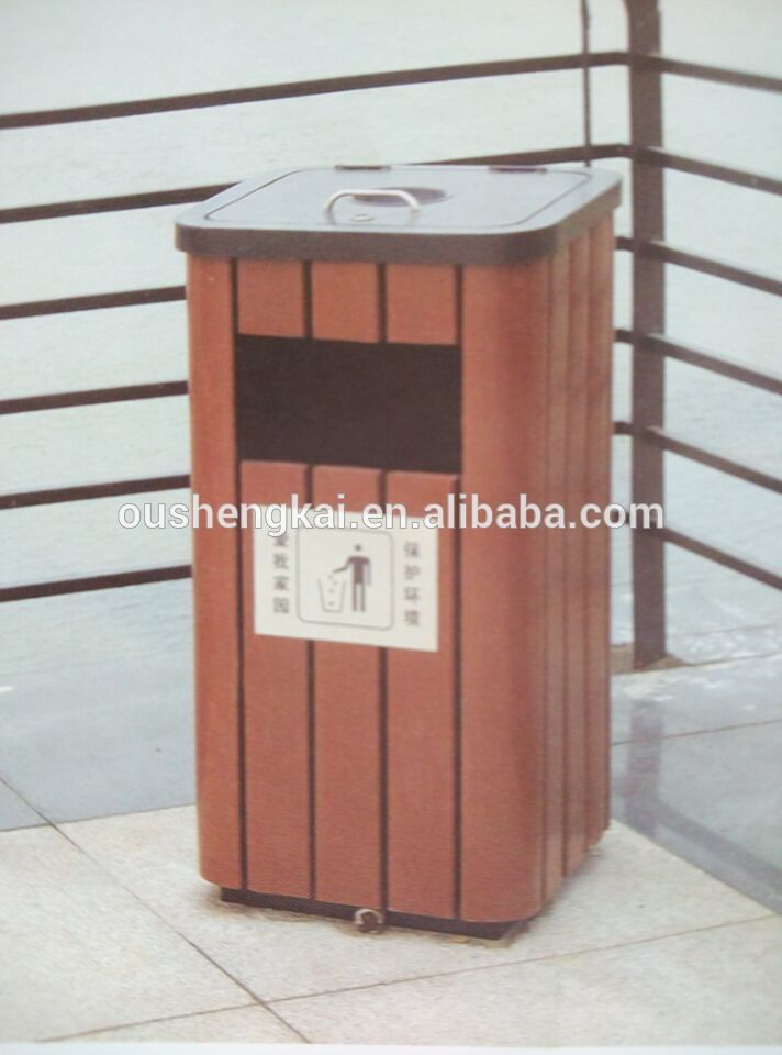 eco friendly park dust collector wpc dustbin wood plastic composite made in china