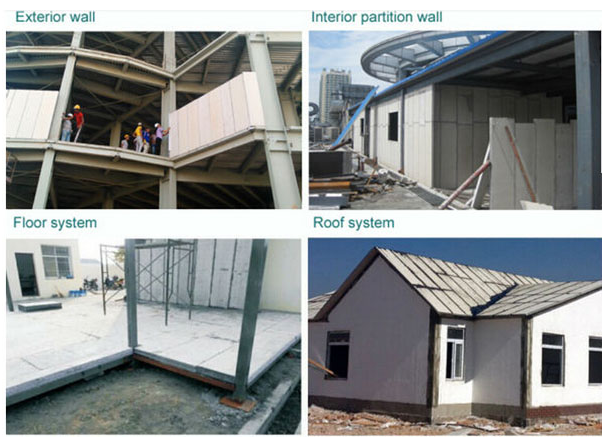 non-asbestos waterproof sandwich cement internal wall panels for prefab beach house