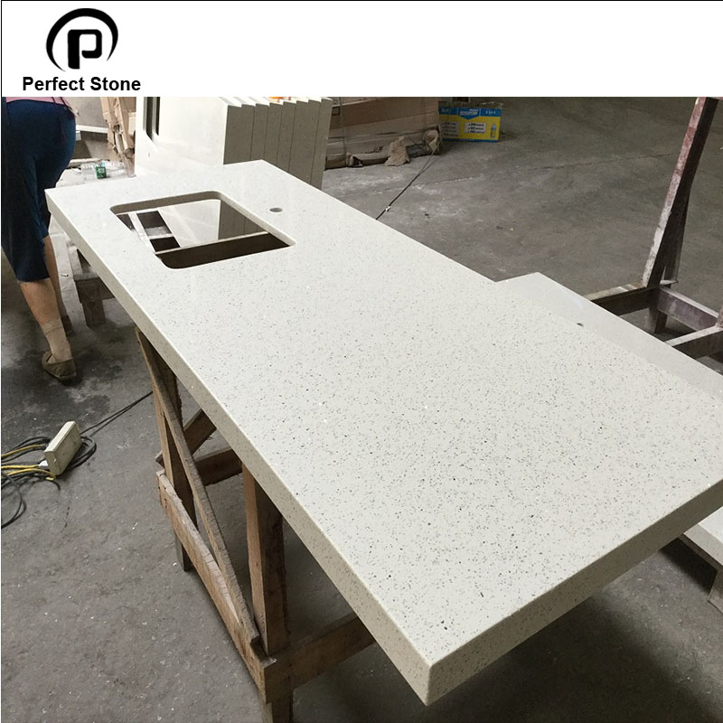 White nano artificial countertop for glass counter top bathroom vanity