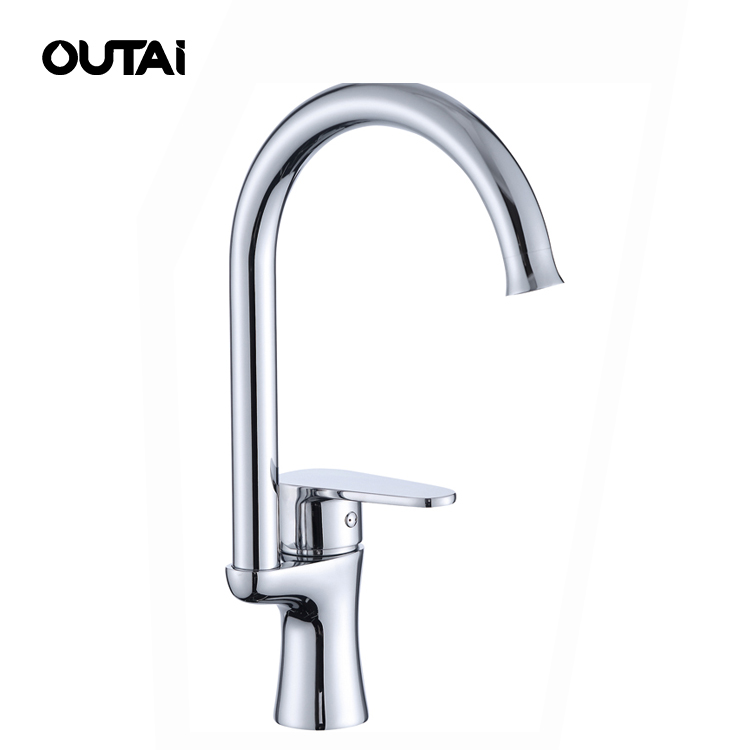 Single Lever Chrome Plating Kitchen Mixer Faucets