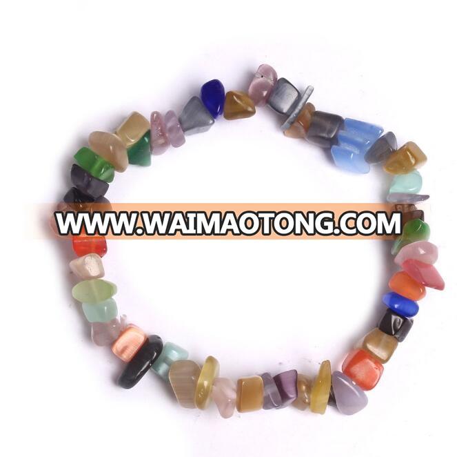 wholesale natural semi precious stone chips bead bracelet jewelry