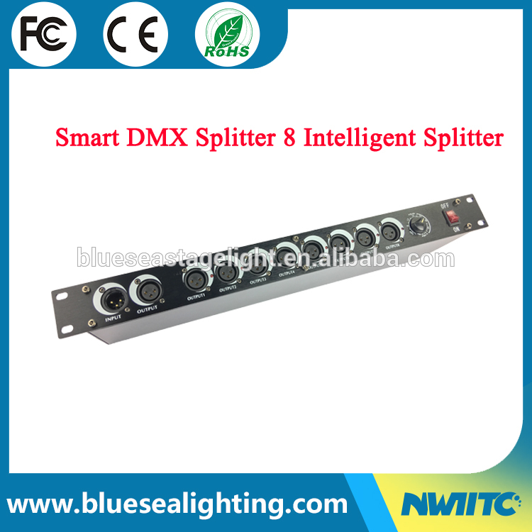 Pro light Smart DMX512 8chs distribution amplifier 8 way DMX Splitter