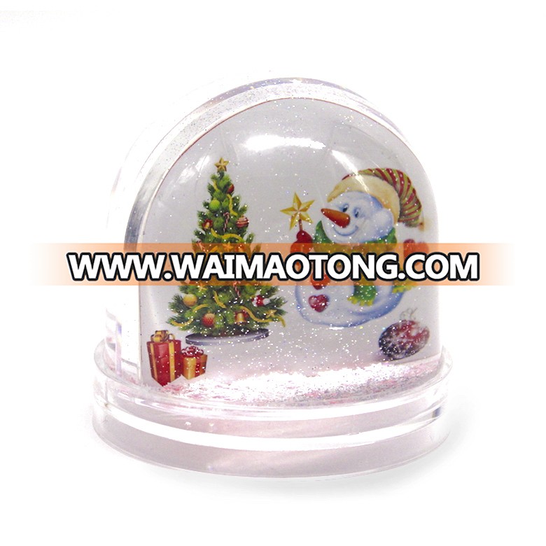 Cheap Christmas water globe acrylic plastic snow globe photo frame