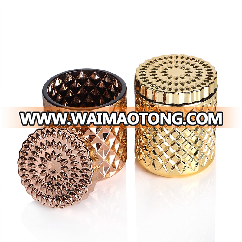 Electroplating Color Empty Glass Candle Jars