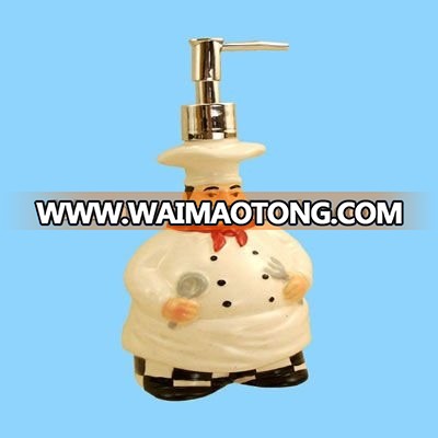 ceramic rooster cork decorated liquid soap dispenser