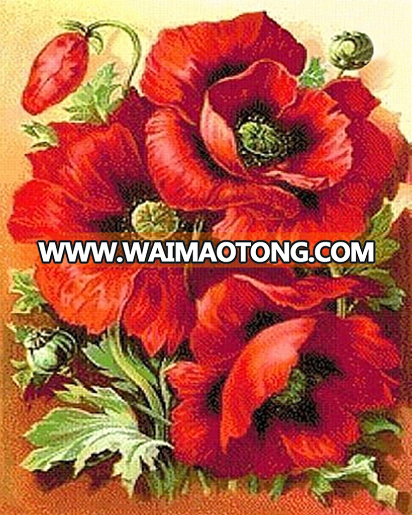 GZ525- 40*50 famous modern canvas art flower painting with resin diamond diy diamond painting by numbers