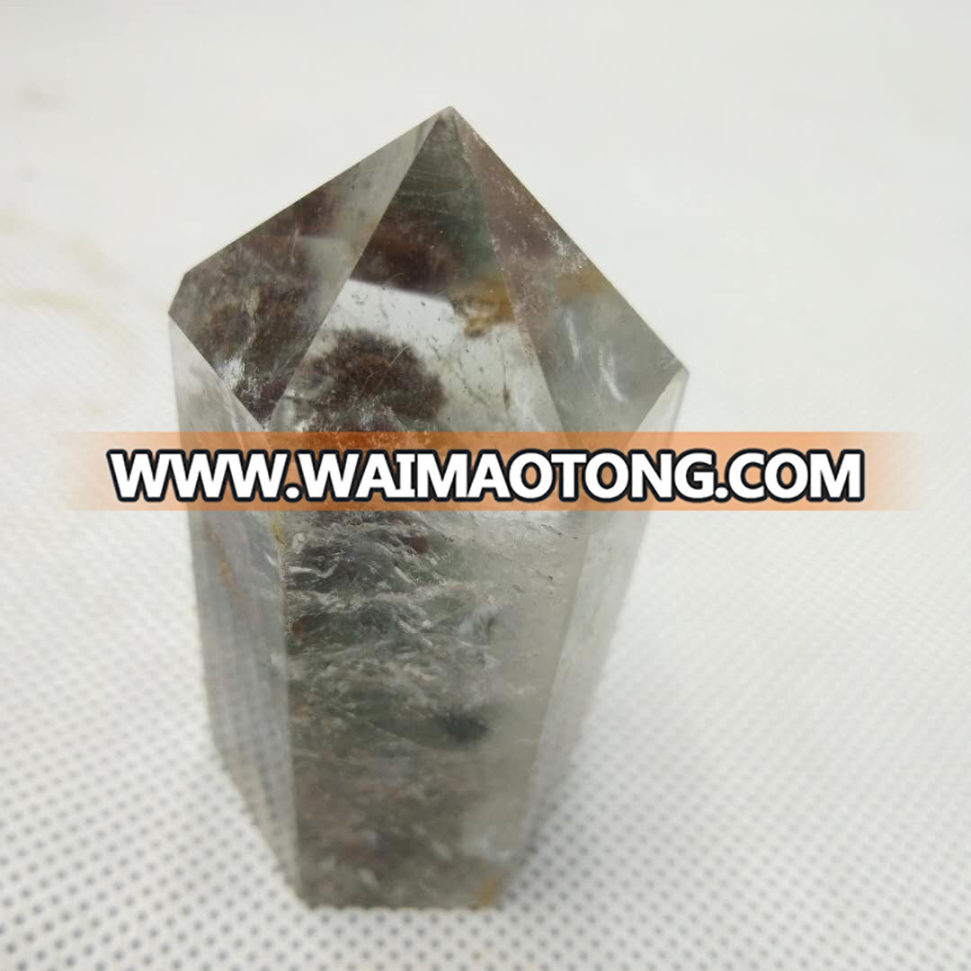 Natural green phantom quartz crystal wands healing Scenic points for sale