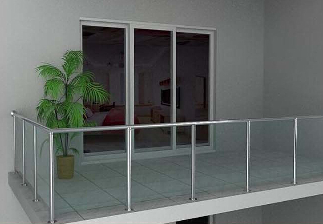 Closed balcony glass safety fence panels decorative garden fencing with galvanized steel balustrades