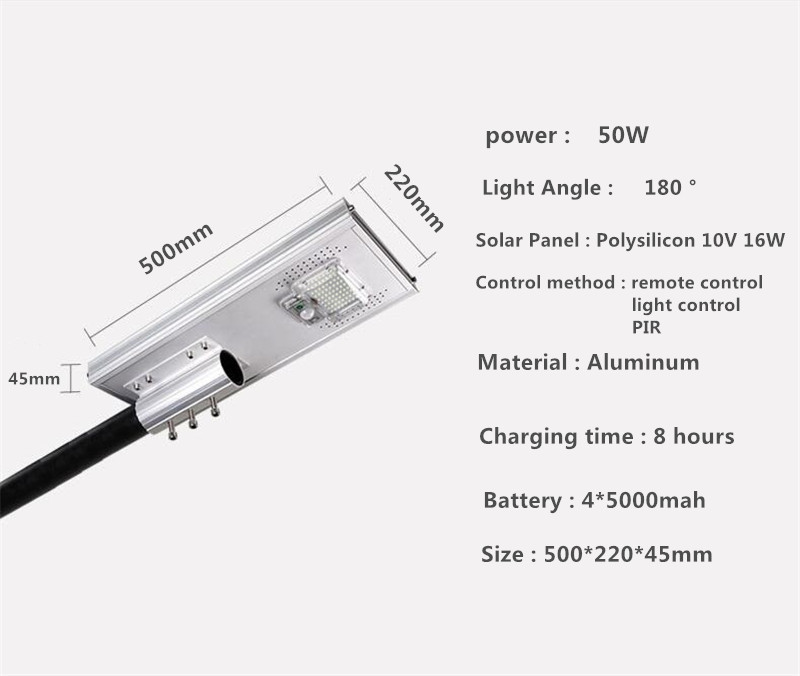 3 Year Warranty outdoor All in one solar led street light high power integrated solar street light