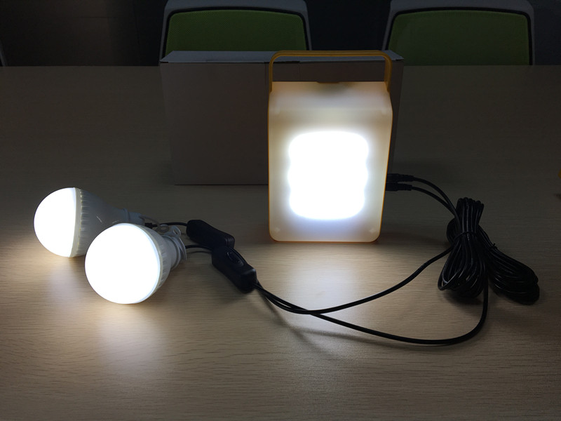 indoor solar panel light for rural homes , 3lamps , USB charger