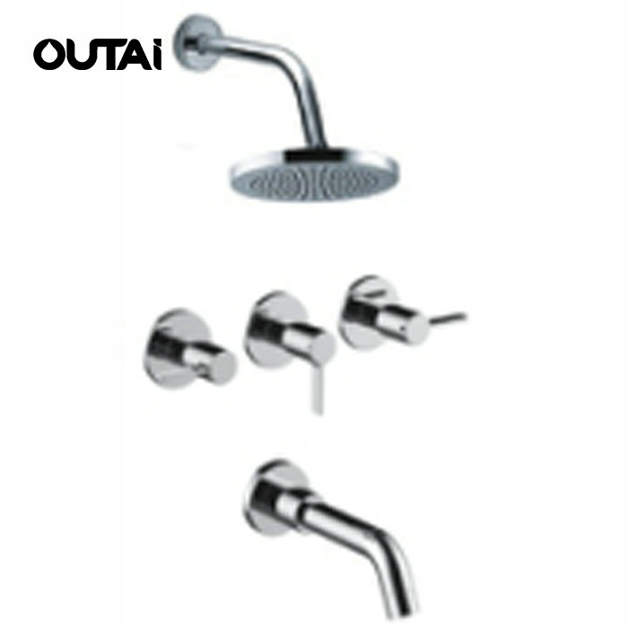 Luxury bathroom wall mounted thermostatic hidden shower mixer