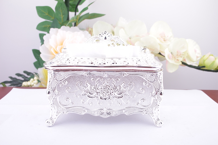 Luxury decorative fancy car metal tissue box