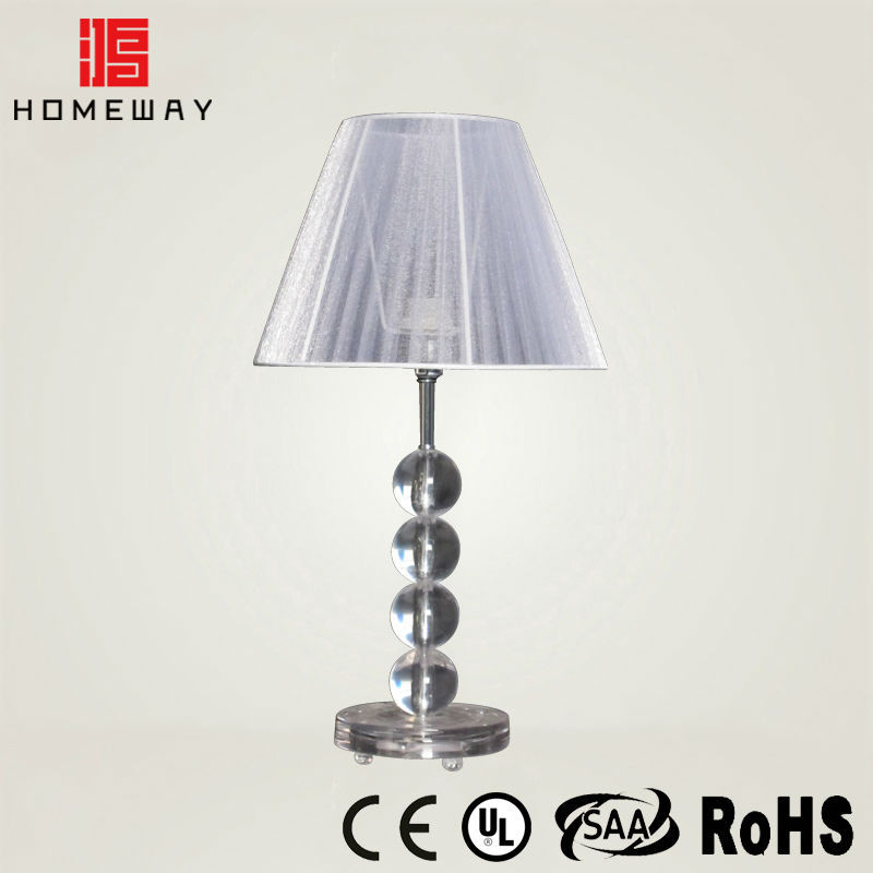 Top selling ROHS metal with chrome and black cloth shade table lamp for hotel