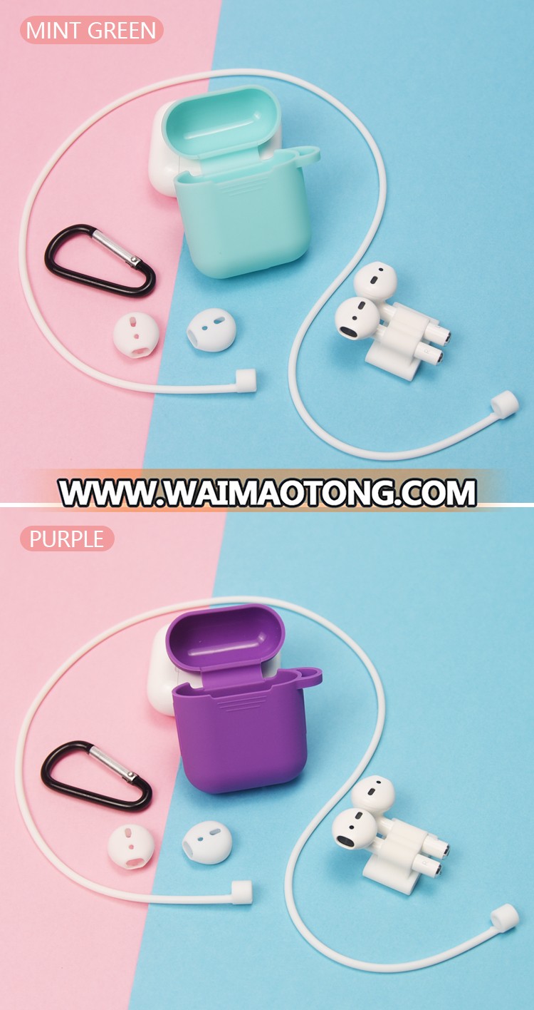 5 pcs/set Silicone Cover Protection Case for AirPod Earphone Box Case Shockproof Anti-lost Sports Accessories for Airpod