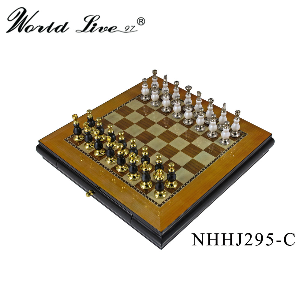 New arrived retro metal chess set metal chess pieces for home