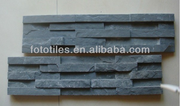 Exterior brick wall field stone tile