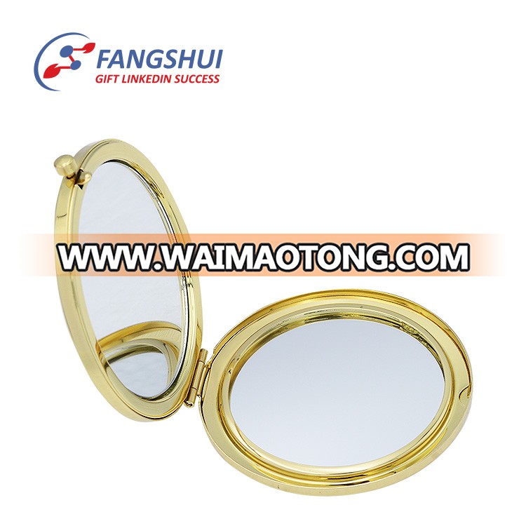 Best beauty care double side sublimation blank compact mirror,pocket gold makeup mirror for sublimation