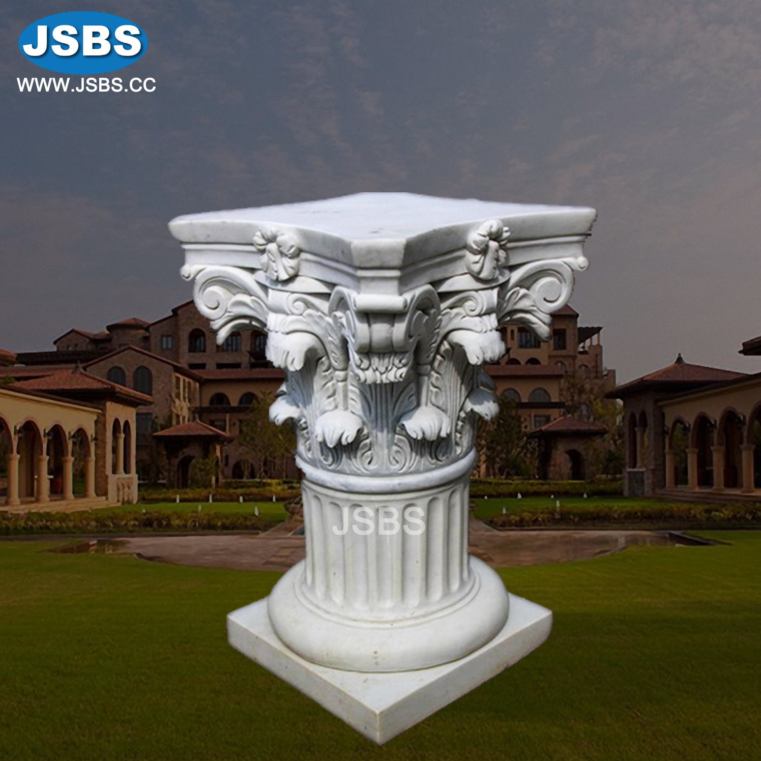 hand carved natural marble decorative column caps