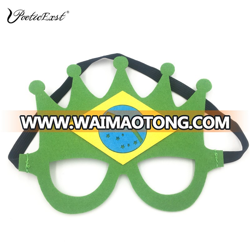 PoeticExst 9 designs custom world Cup supplies half face masks soft felt football fan country flag mask