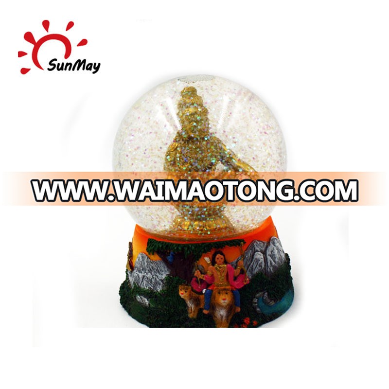 Custom polyresin India Buddha souvenir snow globe for sale