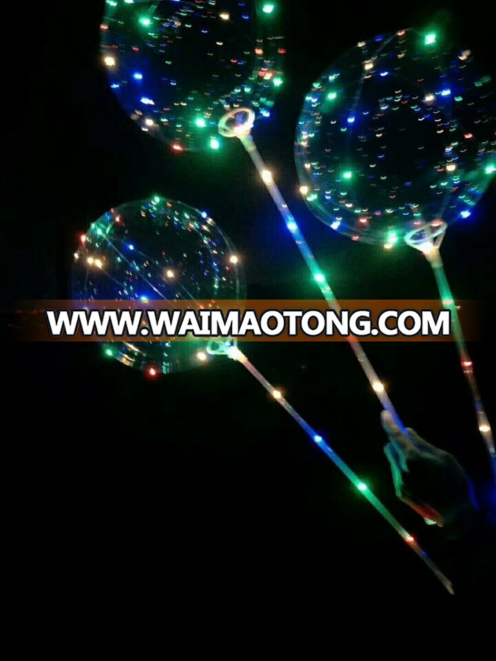 18inch Clear LED Helium Bobo Balloons with Copper LED Light Bar, String Light Creative Balloon for Birthday Wedding Christmas