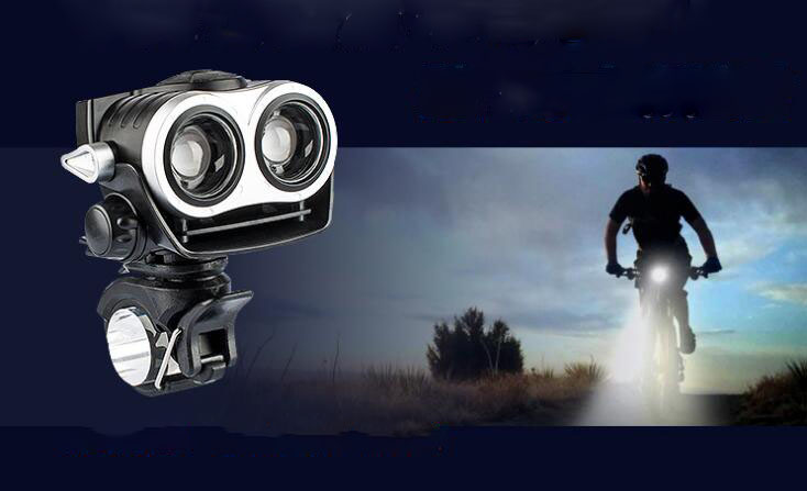 High-power LED rechargeable double-headed headlights T6 outdoor riding light