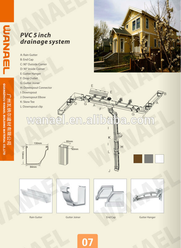 Chinese Manufacturer Aluminum Gutter For Rain Gutter System Building Project