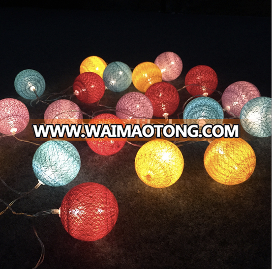 Battery manual cotton ball lamp series waterproof bedroom room decoration lamp series LED small Lantern Festival Lights