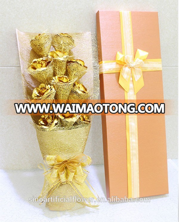 Wholesale Magic artificial flower 24K gold rose for Valentines gift