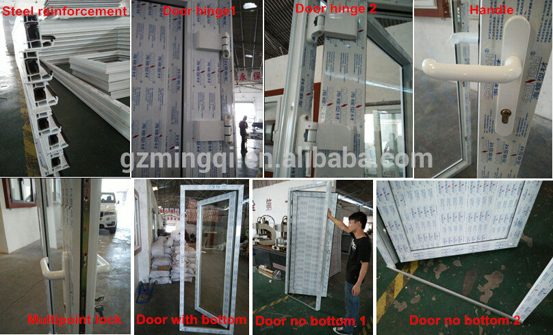 China upvc profile tempered glass doors supplier