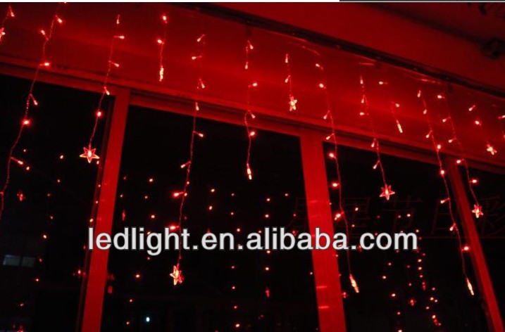 Waterproof connectable 4.8M led curtain icicle christmas string lights