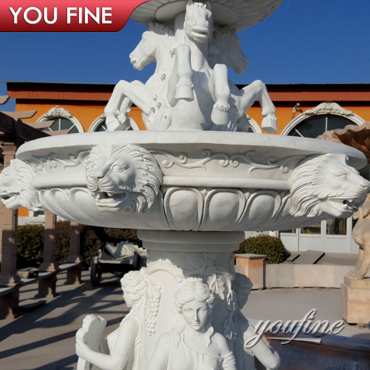 Hand Carved Garden Water Fountain With Marble Women